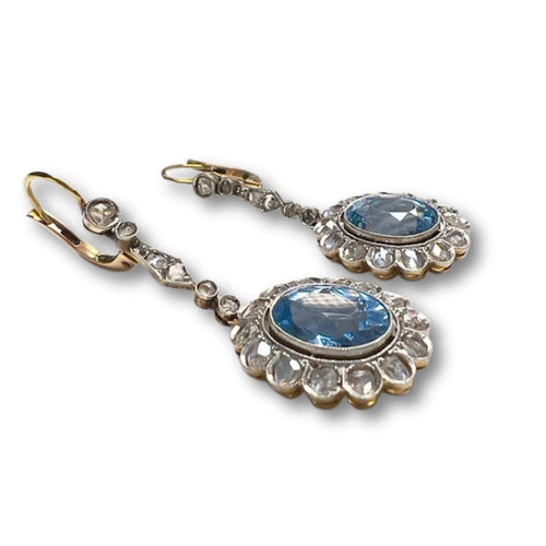 Boucles d'oreilles BOUCLES D'OREILLES DESIGN ART DÉCO PÉRIODE 1930-1935 en OR avec VUES PLATINE 58 Facettes Q937A (894)