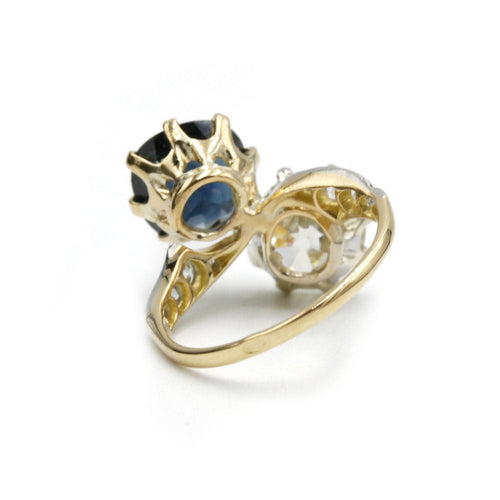 Bague 50 Bague Toi & Moi - Saphir, diamants 58 Facettes 1015