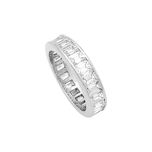 Bague 53 Alliance tour complet, platine, diamants. 58 Facettes 34605