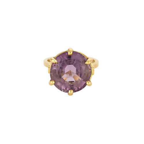 Bague 52 Bague cocktail en or jaune et améthyste 58 Facettes PAL2868