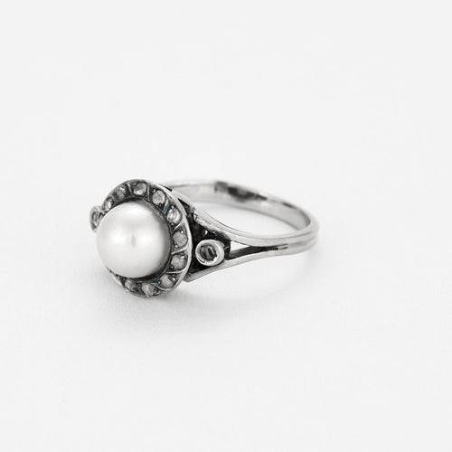 Bague 50 Bague en Or blanc 18k Perle 58 Facettes RAM2860