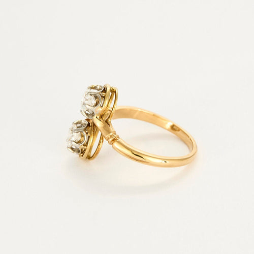 Bague 58,5 Bague "Toi et Moié en or jaune et blanc, diamants 58 Facettes LOR4031