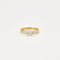 Bague 56 Bague Solitaire or jaune à motif étoile Diamants sertis sur or blanc 58 Facettes 1479