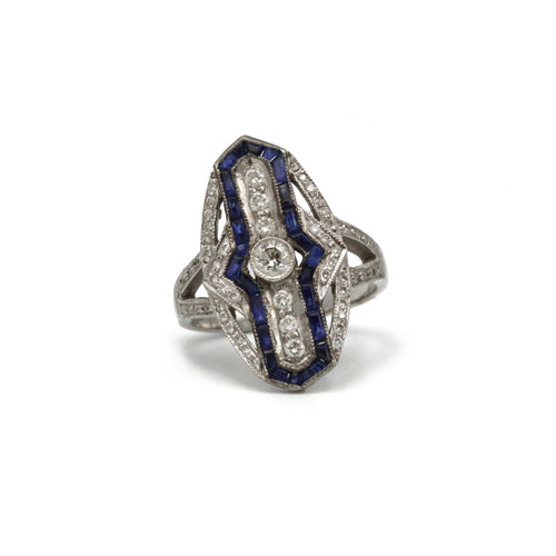 Bague Bague - or, diamants et saphirs 58 Facettes 240018SP