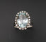 Bague 55 Bague Sertie d'Une Aigue Marine naturelle Et Diamants. 58 Facettes C12-04