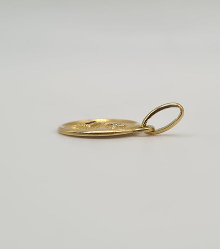 Pendentif Pendentif or jaune serti d’un diamant et rubis 58 Facettes