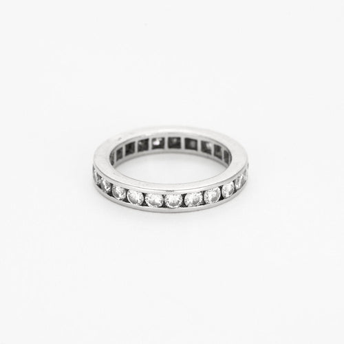 Bague 51 Alliance Américaine or blanc et diamants 58 Facettes GU185