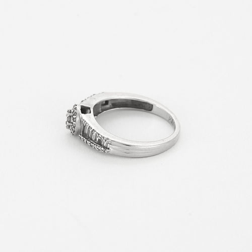 Bague 53 Bague or blanc et diamants 58 Facettes B250332