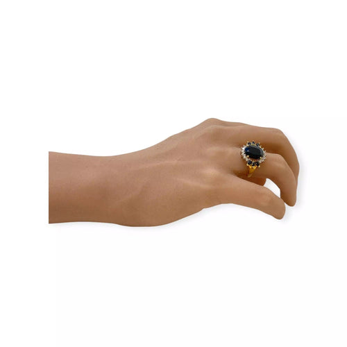 Bague 54 Bague or jaune saphir et diamants 58 Facettes 330070271