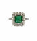 Bague 55 Bague ancienne or blanc émeraude diamants 58 Facettes