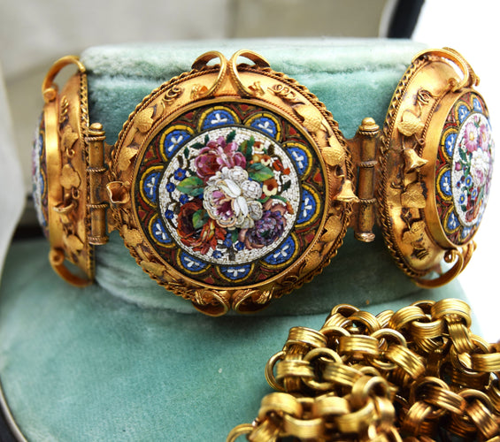 Collier PARURE 3 PEZZI MICROMASAICO 1850 58 Facettes