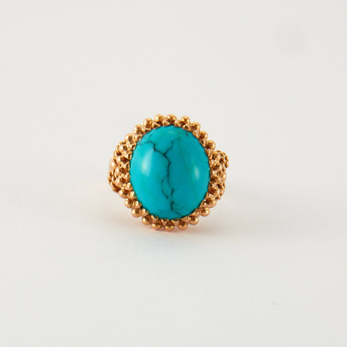 Bague turquoise, or rose