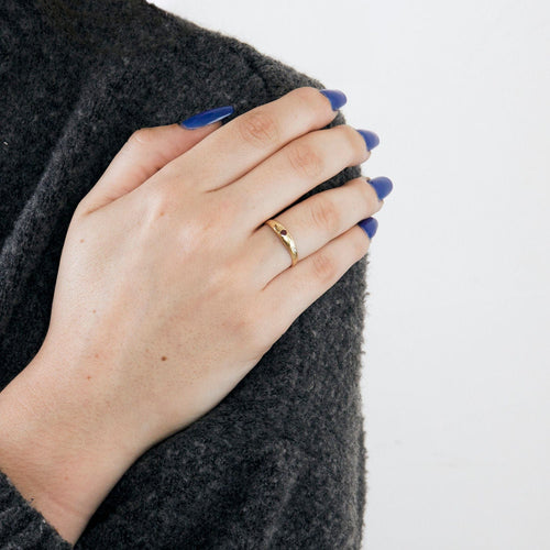 Bague 53 Bague Jonc Anglais Rubis Or Jaune 58 Facettes