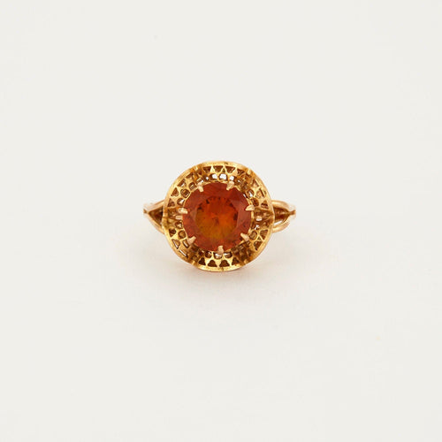 Bague Bague en or jaune et pierre de synthèse orange 58 Facettes 240179