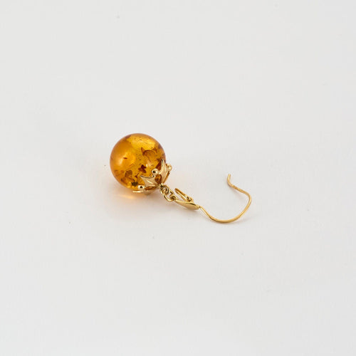Boucles d'oreilles Boucles d'oreilles dormeuses or jaune et ambre 58 Facettes 240 763