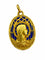 Pendentif Médaille religieuse ancienne en or jaune et émail bleu 58 Facettes