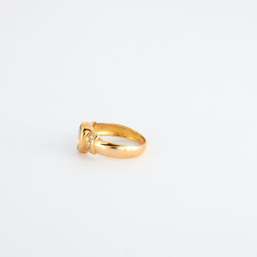 Bague Bague Aigue-Marine ovale sertie clos sur or jaune 58 Facettes