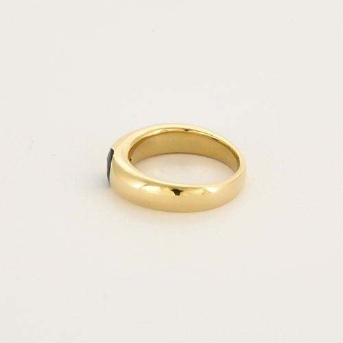 Bague 52 Bague jonc en or jaune et saphir 58 Facettes CAL2218