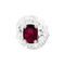 Bague 56 Bague jupe rubis, diamants, platine. 58 Facettes 34673