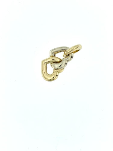 Pendentif CARTIER - 1994 Pendentif Double Coeur ors jaune et blanc 58 Facettes