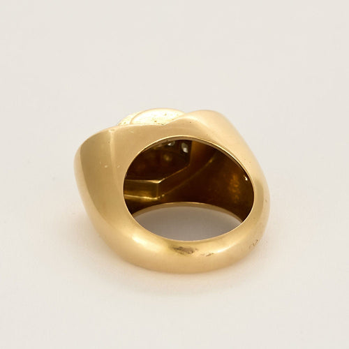Bague 51 Bague Tank en or jaune, platine et diamants 58 Facettes TRO0631
