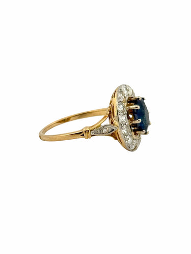 Bague 54 Bague ancienne en or 18 carats saphir et diamants 58 Facettes
