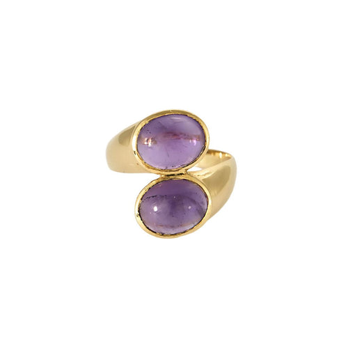 Bague 54 Bague toi et moi, or jaune et améthystes 58 Facettes BEA3348