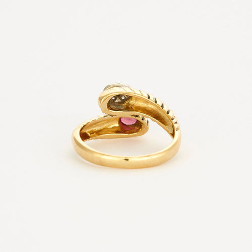 Bague 52.5 Bague Toi & Moi or jaune rubis et diamants 58 Facettes