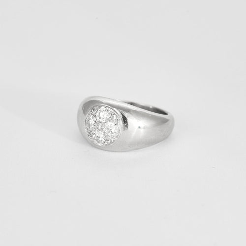 Bague 54 Chevalière Platine Diamantée 58 Facettes LP1102/13