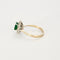 Bague 55 Bague Marguerite Or Blanc Emeraude Diamants 58 Facettes