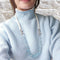 Collier Sautoir en perles et topazes bleues naturelles 58 Facettes CO50851
