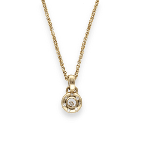 Collier Collier pendentif Chopard Happy Diamonds en or jaune 18K avec 7 diamants – Ref. 79/2655 – 42 cm – 14,40 g 58 Facettes