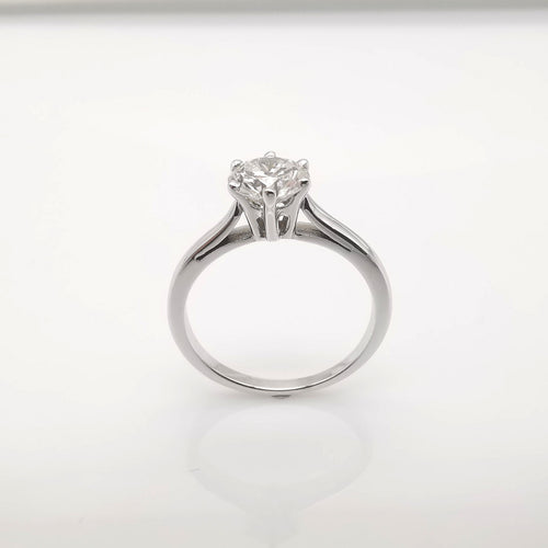Bague 52 Bague solitaire Or blanc Diamant 58 Facettes