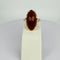 Bague Bague solitaire en or jaune, cabochon ovale en cornaline facettée de 8 carats 58 Facettes 2501102