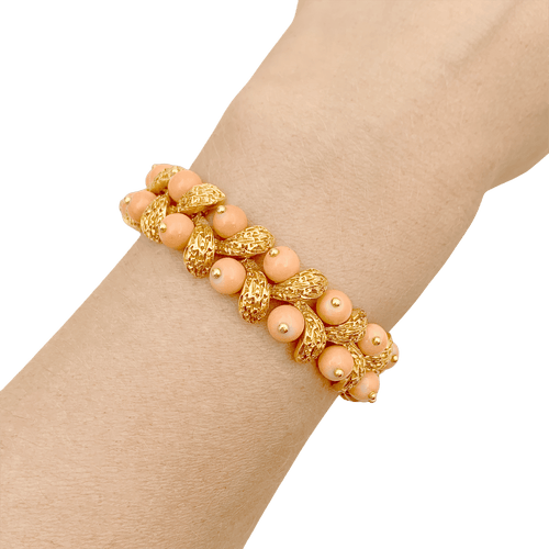 Bracelet Bracelet Van Cleef & Arpels, "Gui", or jaune, corail peau d'ange. 58 Facettes 34654