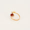 Bague 51 Bague Toi et Moi en or jaune sertie de perle de culture et d'une friedelite rouge 58 Facettes LP1167