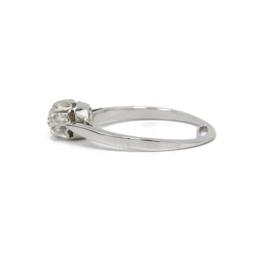 Bague 57 Solitaire or blanc et diamant 58 Facettes 170138R