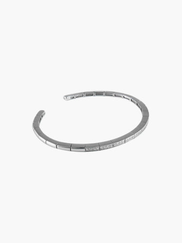 Bracelet Bracelet Jonc Or Blanc Diamants 58 Facettes