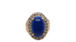 Bague 55.5 Bague vintage en or jaune, cabochon de Lapis Lazuli et diamants 58 Facettes 30305