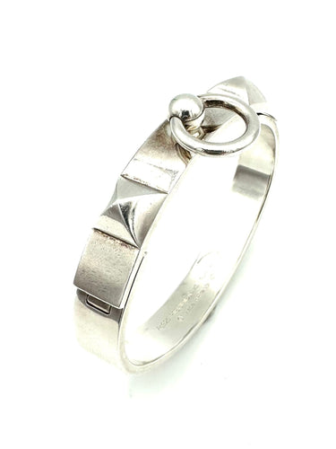 Collier HERMES. Collection "Collier de chien", bracelet argent 925/00 58 Facettes