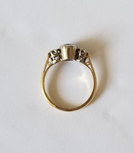 Bague 52 Bague or jaune saphir diamants 58 Facettes