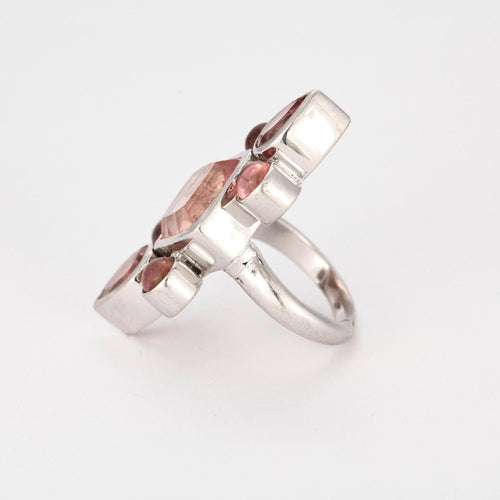 Bague Bague or blanc Marquise Rose 58 Facettes LP978/14