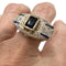 Bague 52 BAGUE DE STYLE ART DÉCO en OR 18 carats et PLATINE avec DIAMANTS ET SAPHIRS 58 Facettes Q100B