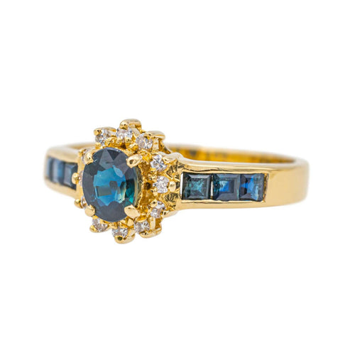 Bague 52 Bague  Marguerite Or jaune Saphir, Diamant 58 Facettes 4113819CN