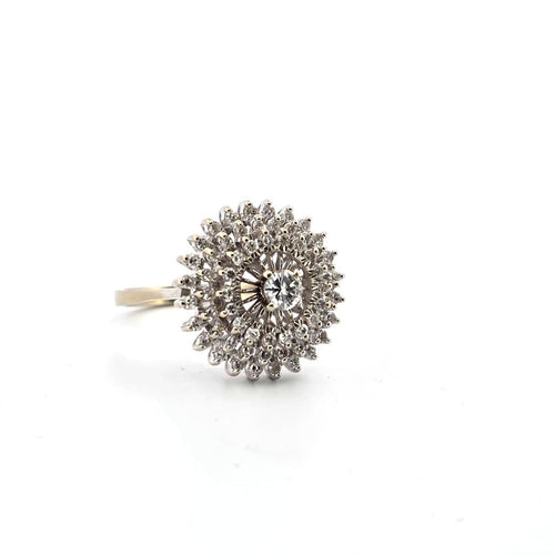Bague 56 Anello - Anello en or blanc 18k et diamants 58 Facettes