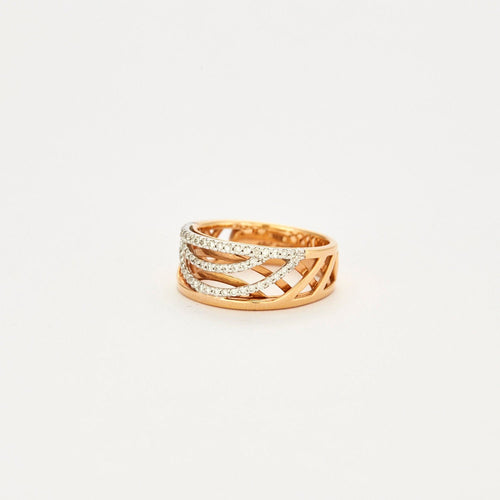 Bague 53 Bague croisée avec diamants 58 Facettes 2512