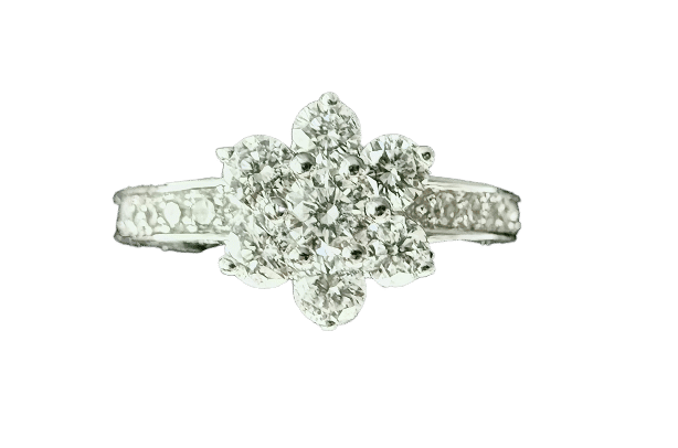 Bague 51.5 Bague or blanc diamants 58 Facettes