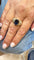Bague 59 Bague en or jaune saphir ovale et diamants 58 Facettes