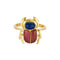Bague 51 Bague or jaune à motif de scarabé, lapis lazuli et rhodonite 58 Facettes MON08662