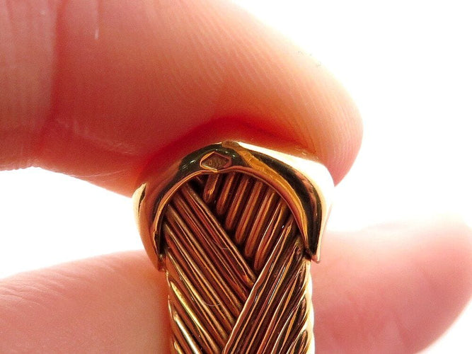 Bracelet vintage bracelet CARTIER double c tisse or jaune 18k jonc 33.5gr   boite 58 Facettes 271626
